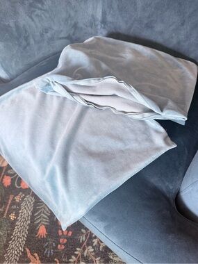Light Blue Velvet Throw Pillow Covers - Set of 2